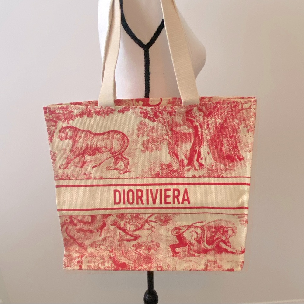 💕Christian Dior Straw Tote Pink